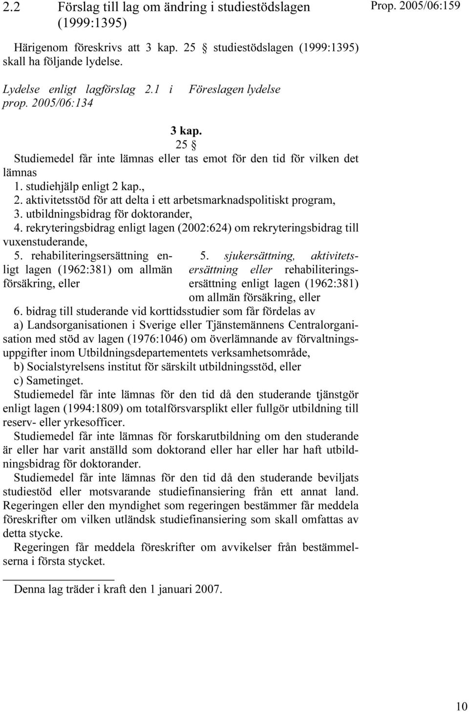 aktivitetsstöd för att delta i ett arbetsmarknadspolitiskt program, 3. utbildningsbidrag för doktorander, 4. rekryteringsbidrag enligt lagen (2002:624) om rekryteringsbidrag till vuxenstuderande, 5.