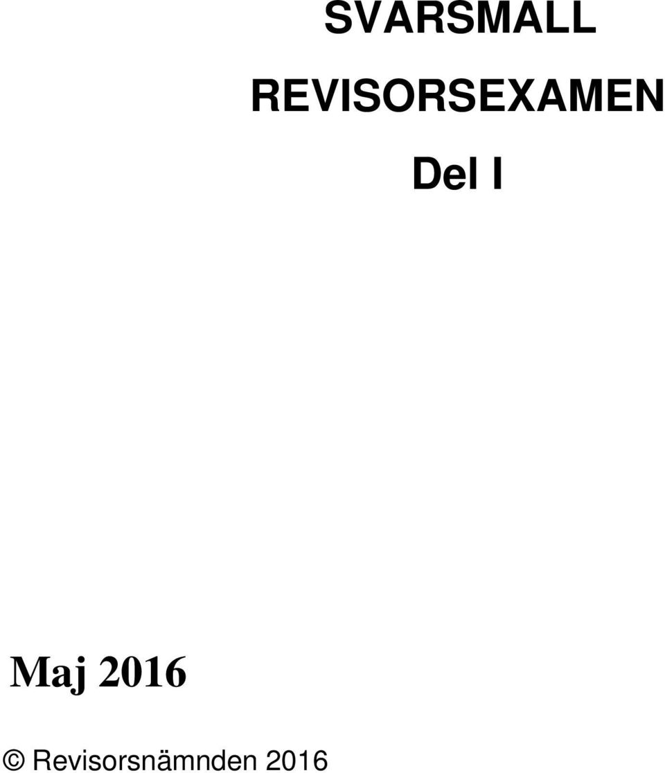Del I Maj 2016
