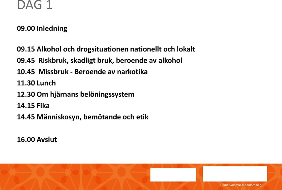 45 Riskbruk, skadligt bruk, beroende av alkohol 10.