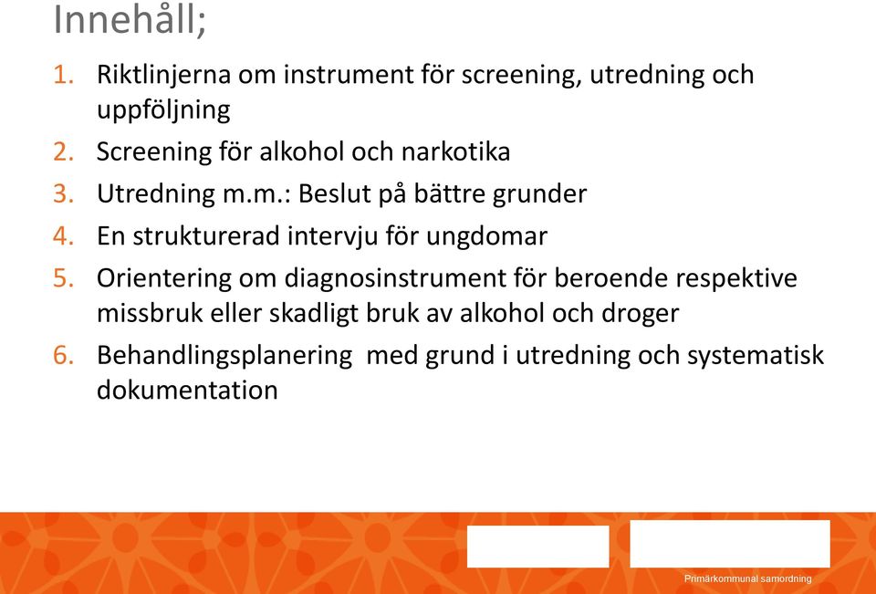 En strukturerad intervju för ungdomar 5.
