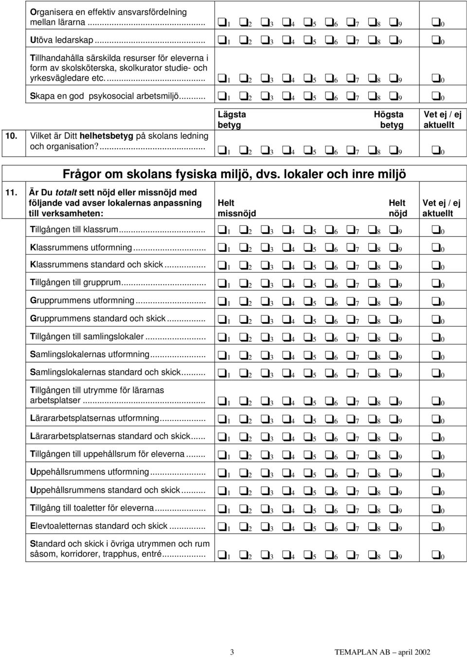 Är Du totalt sett eller miss med följande vad avser lokalernas anpassning till verksamheten: miss Tillgången till klassrum... Klassrummens utformning... Klassrummens standard och skick.