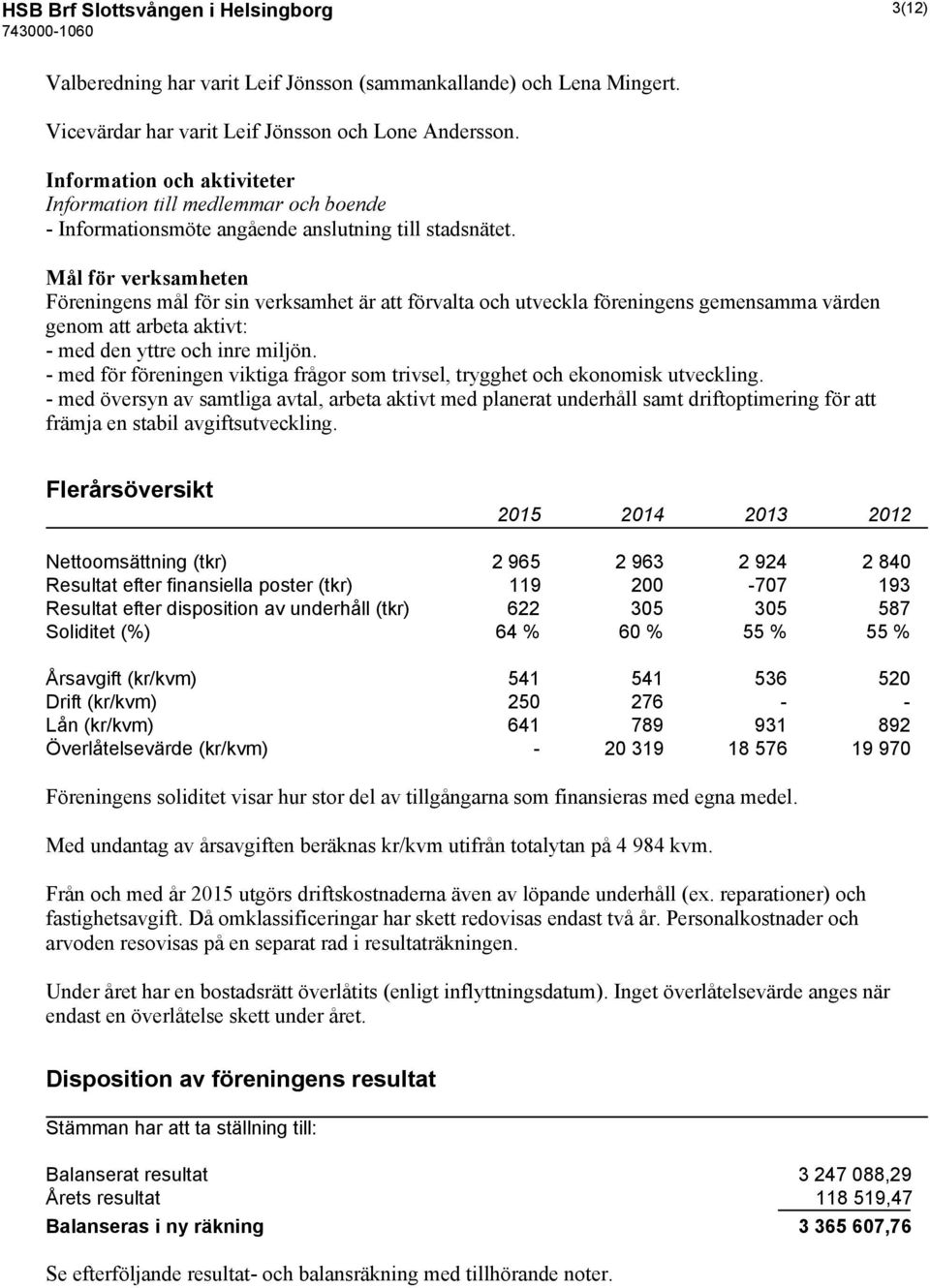 Mål för verksamheten Föreningens mål för sin verksamhet är att förvalta och utveckla föreningens gemensamma värden genom att arbeta aktivt: - med den yttre och inre miljön.