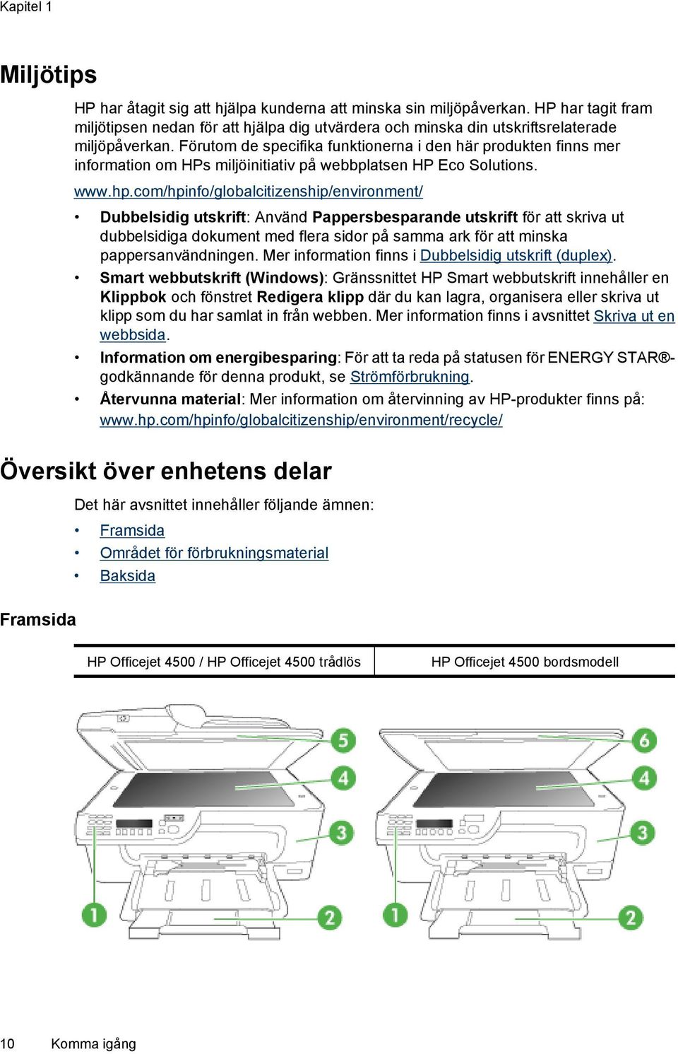 Förutom de specifika funktionerna i den här produkten finns mer information om HPs miljöinitiativ på webbplatsen HP Eco Solutions. www.hp.