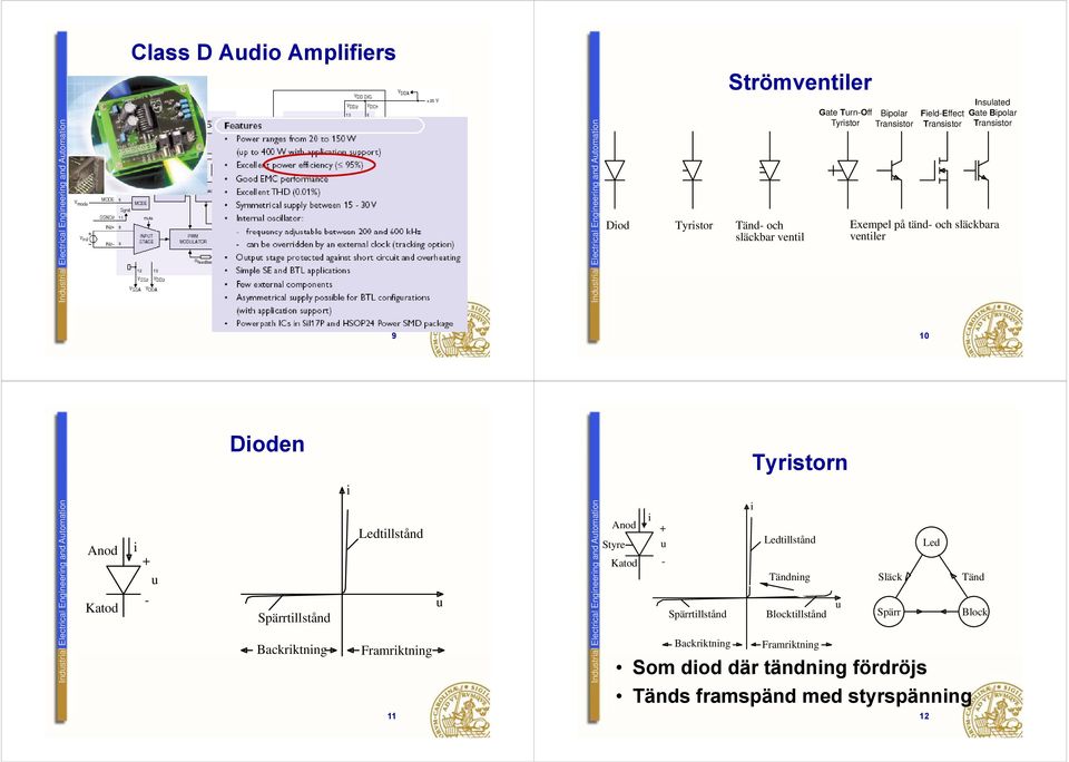 Elctrca l Engnrng and Ato omaton Anod Katod Spärrtllstånd Backrktnng Ldtllstånd d Framrktnng 11 Indstral Elctrca l Engnrng and Ato omaton Anod Styr