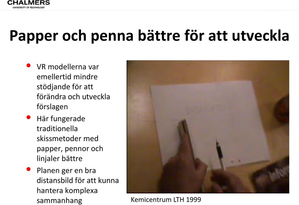 traditionella skissmetoder med papper, pennor och linjaler bättre Planen