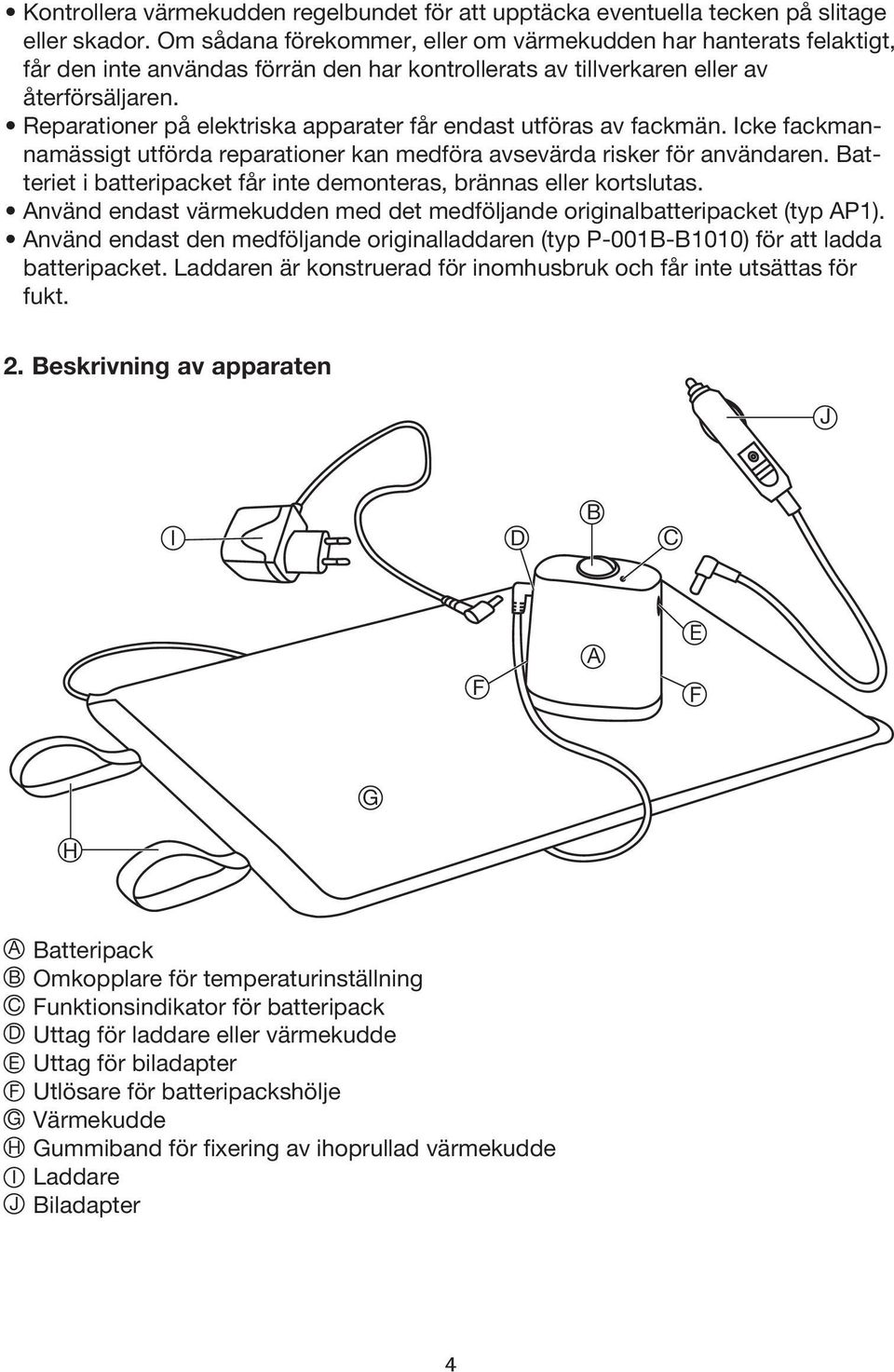 HKM 60. S Batteridriven värmedyna Brugsanvisning - PDF Gratis nedladdning