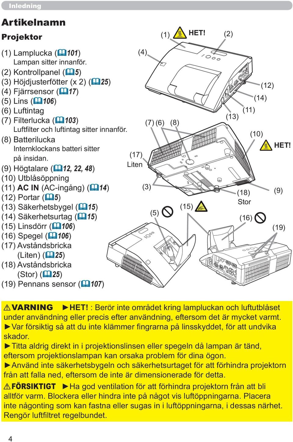 (8) Batterilucka Internklockans batteri sitter på insidan.