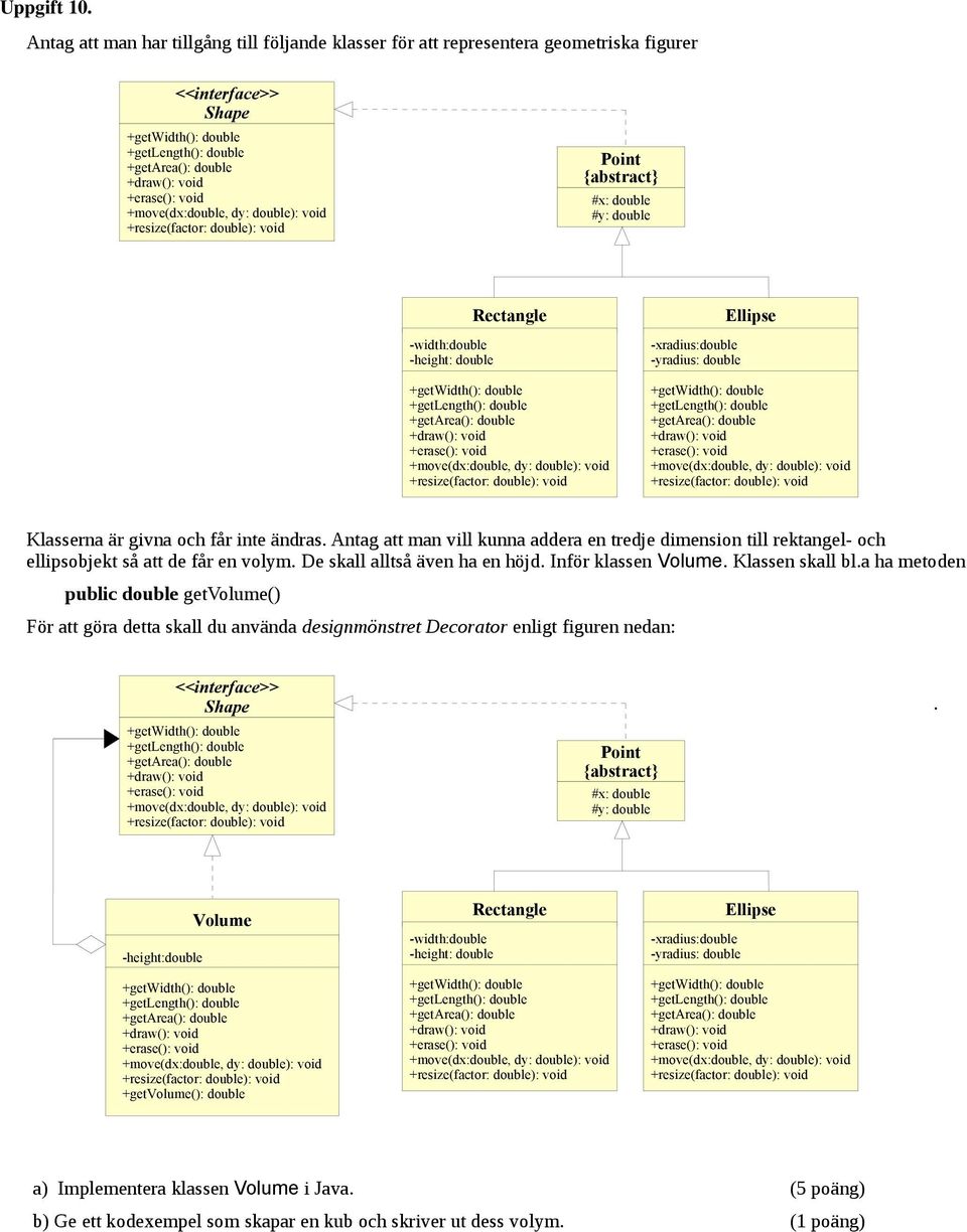 +move(dx:double, dy: double): void +resize(factor: double): void Point {abstract #x: double #y: double -width:double -height: double Rectangle +getwidth(): double +getlength(): double +getarea():