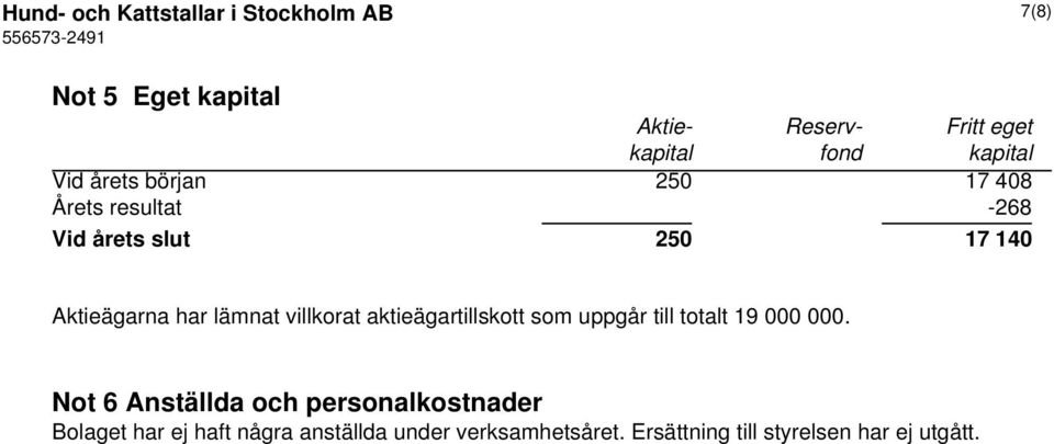 lämnat villkorat aktieägartillskott som uppgår till totalt 19 000 000.