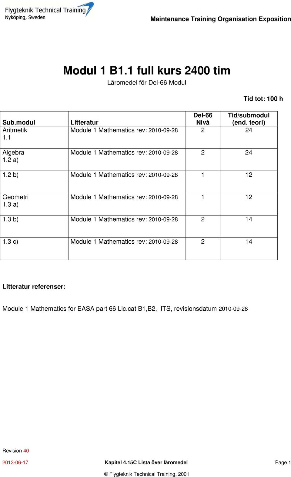2 b) Module 1 Mathematics rev: 2010-09-28 1 12 Geometri 1.3 a) Module 1 Mathematics rev: 2010-09-28 1 12 1.