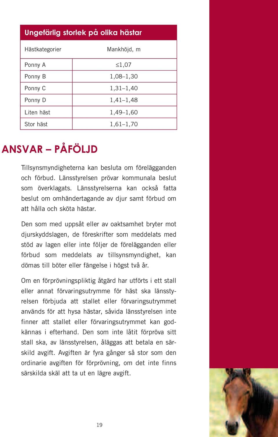 Länsstyrelserna kan också fatta beslut om omhändertagande av djur samt förbud om att hålla och sköta hästar.