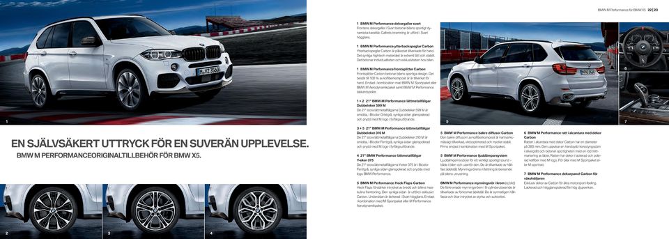 Det betonar individualiteten och exklusiviteten hos bilen. BMW M Performance frontsplitter Carbon 6 Frontsplitter Carbon betonar bilens sportiga design.