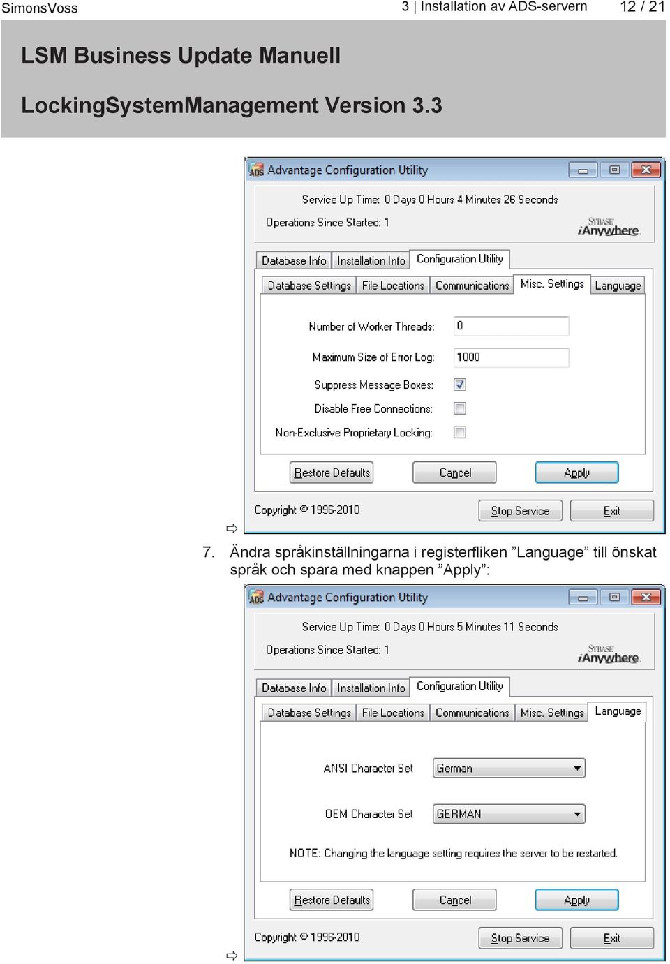 registerfliken Language till önskat
