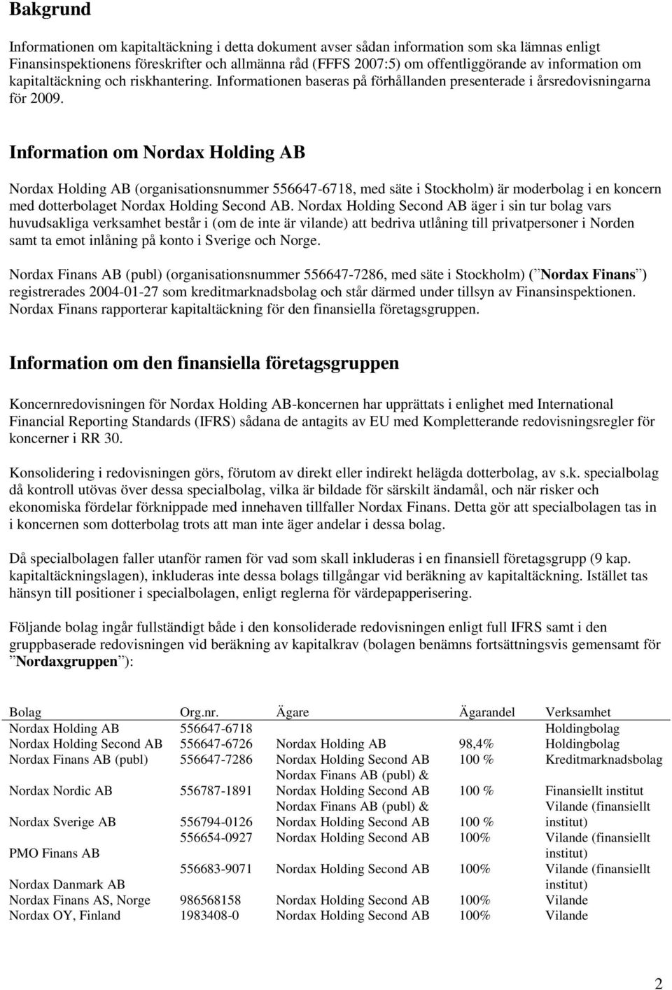 Information om Nordax Holding AB Nordax Holding AB (organisationsnummer 556647-6718, med säte i Stockholm) är moderbolag i en koncern med dotterbolaget Nordax Holding Second AB.
