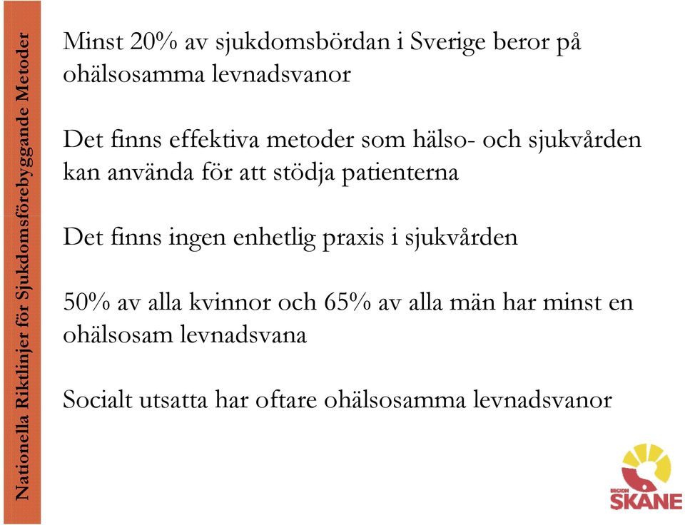 Det finns ingen enhetlig praxis i sjukvården 50% av alla kvinnor och 65% av alla