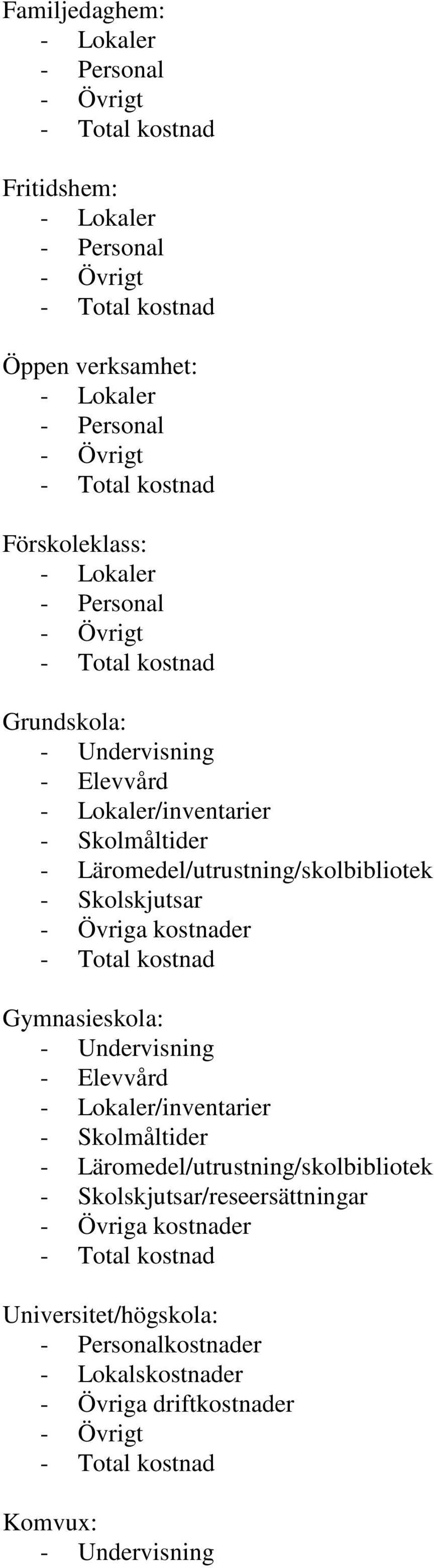 Gymnasieskola: - Skolskjutsar/reseersättningar