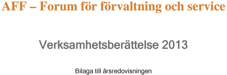Verksamhetsberättelse