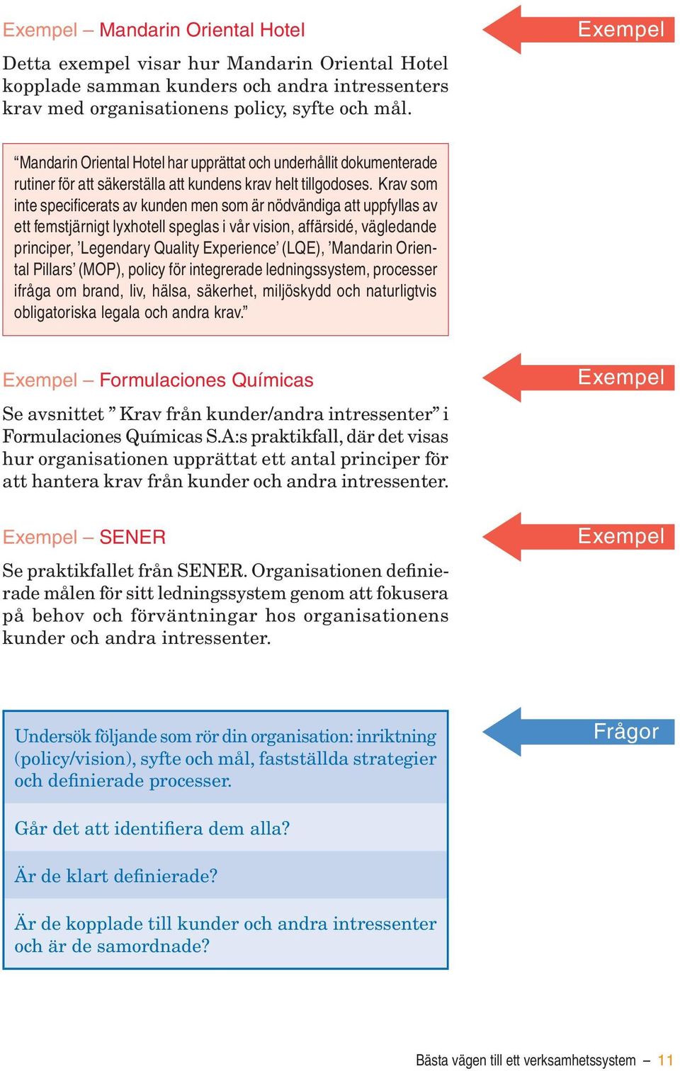 Krav som inte specificerats av kunden men som är nödvändiga att uppfyllas av ett femstjärnigt lyxhotell speglas i vår vision, affärsidé, vägledande principer, Legendary Quality Experience (LQE),