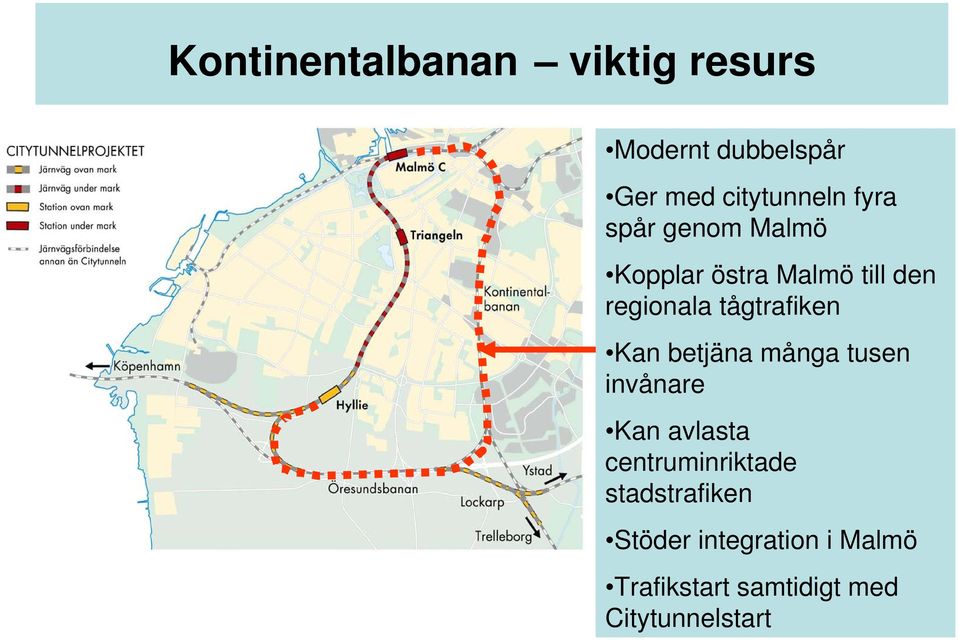 tågtrafiken Kan betjäna många tusen invånare Kan avlasta