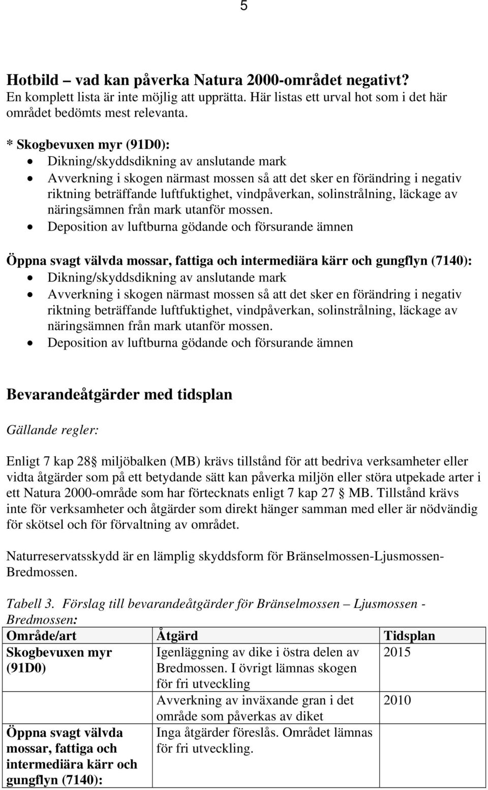 solinstrålning, läckage av näringsämnen från mark utanför mossen.