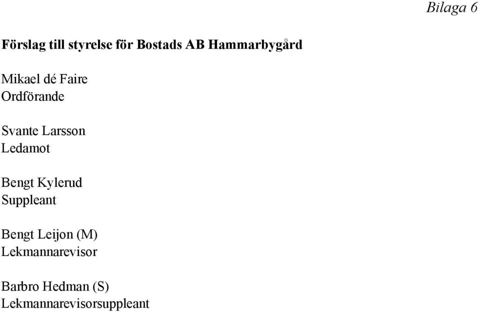 Larsson Ledamot Bengt Kylerud Suppleant Bengt