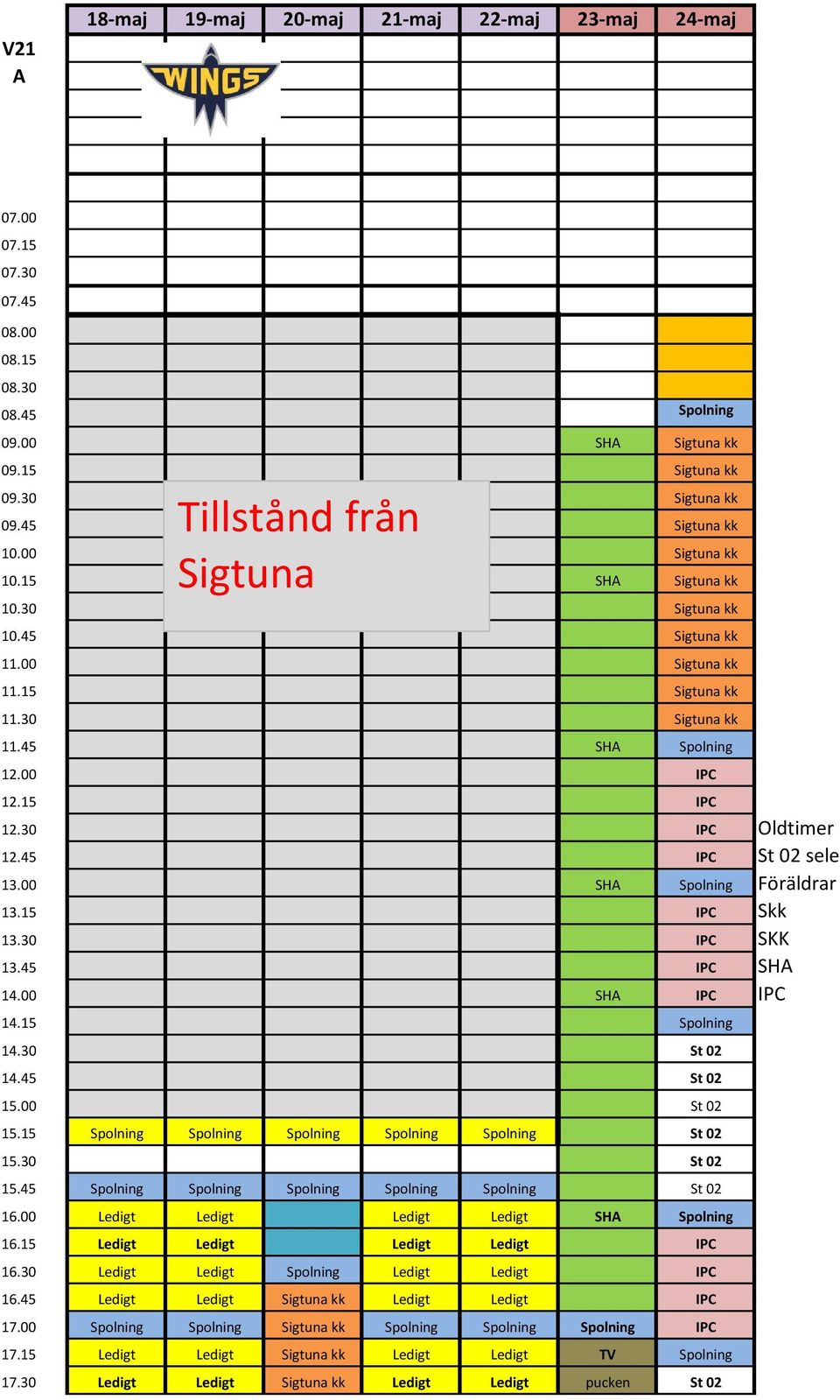15 IPC 12.30 IPC Oldtimer 12.45 IPC St 02 sele 13.00 SHA Spolning Föräldrar 13.15 IPC Skk 13.30 IPC SKK 13.45 IPC SHA 14.00 SHA IPC IPC 14.15 Spolning 14.30 St 02 14.45 St 02 15.00 St 02 15.