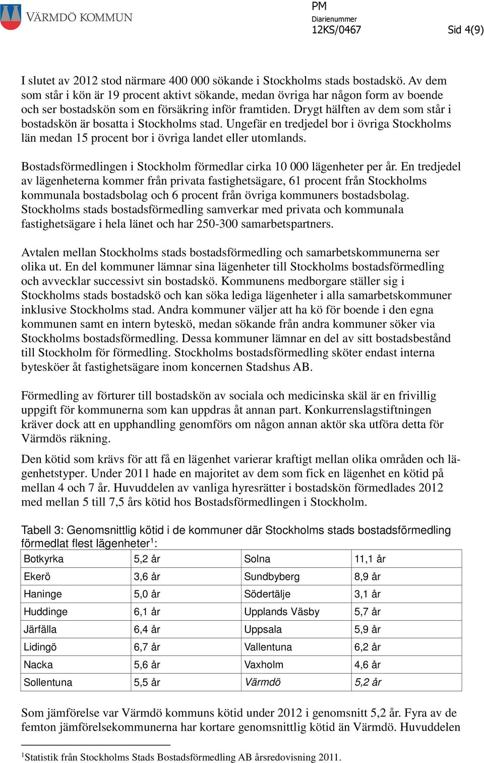 Drygt hälften av dem som står i bostadskön är bosatta i Stockholms stad. Ungefär en tredjedel bor i övriga Stockholms län medan 15 procent bor i övriga landet eller utomlands.