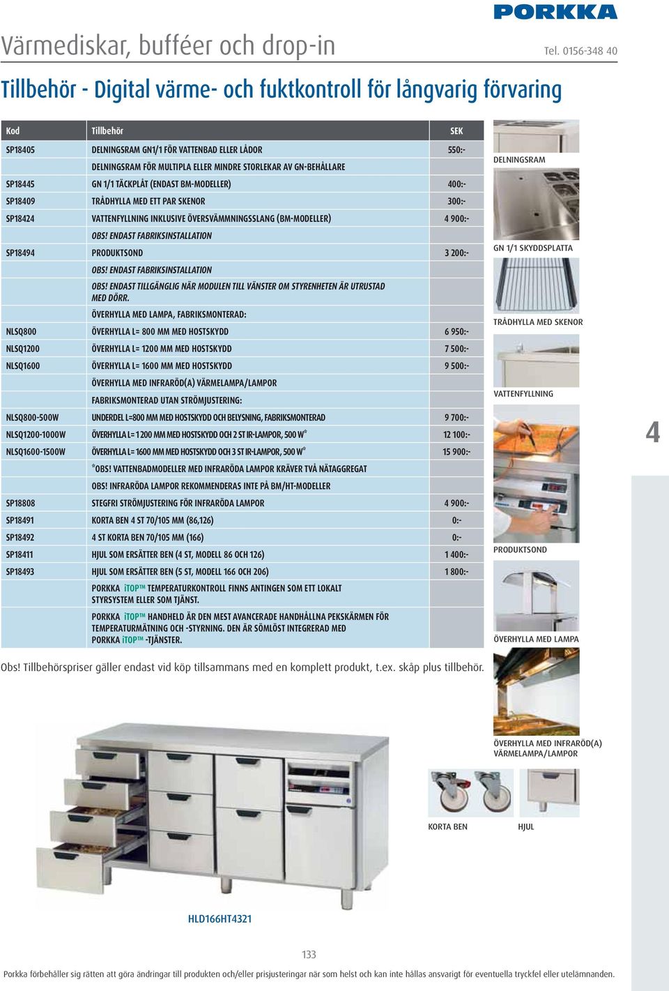 ENDAST FABRIKSINSTALLATION SP189 PRODUKTSOND 3 200:- OBS! ENDAST FABRIKSINSTALLATION OBS! ENDAST TILLGÄNGLIG NÄR MODULEN TILL VÄNSTER OM STYRENHETEN ÄR UTRUSTAD MED DÖRR.