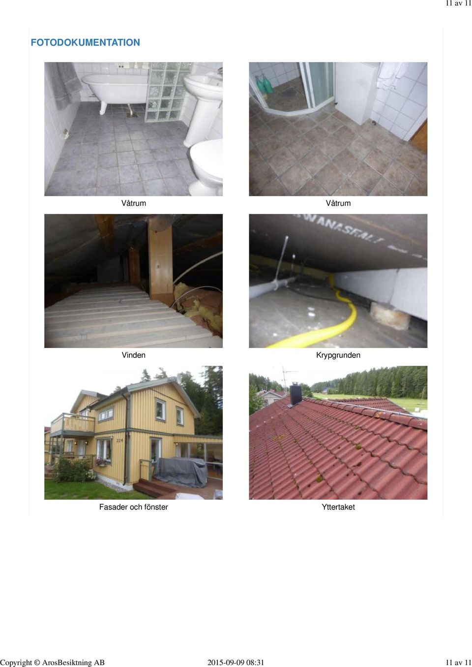 FOTODOKUMENTATION Våtrum Våtrum