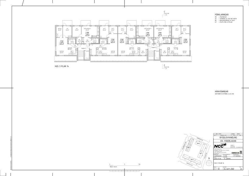 K kök 6s K/ wc/d 4 13,5 m² 1 RoK 31,5 m² 6,0 m² trapphus 1 RoK 31,5 m² 6,0 m² 13,5 m² wc/d 3 kök 6 K 72,5 m² 25,5 m² P 14-40.2-100 ÄVISIR SKTIOR S RITI -40.