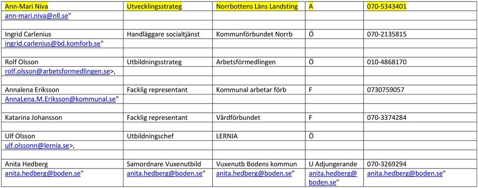 se>, Annalena Eriksson Facklig representant Kommunal arbetar förb F 0730759057 AnnaLena.M.Eriksson@kommunal.
