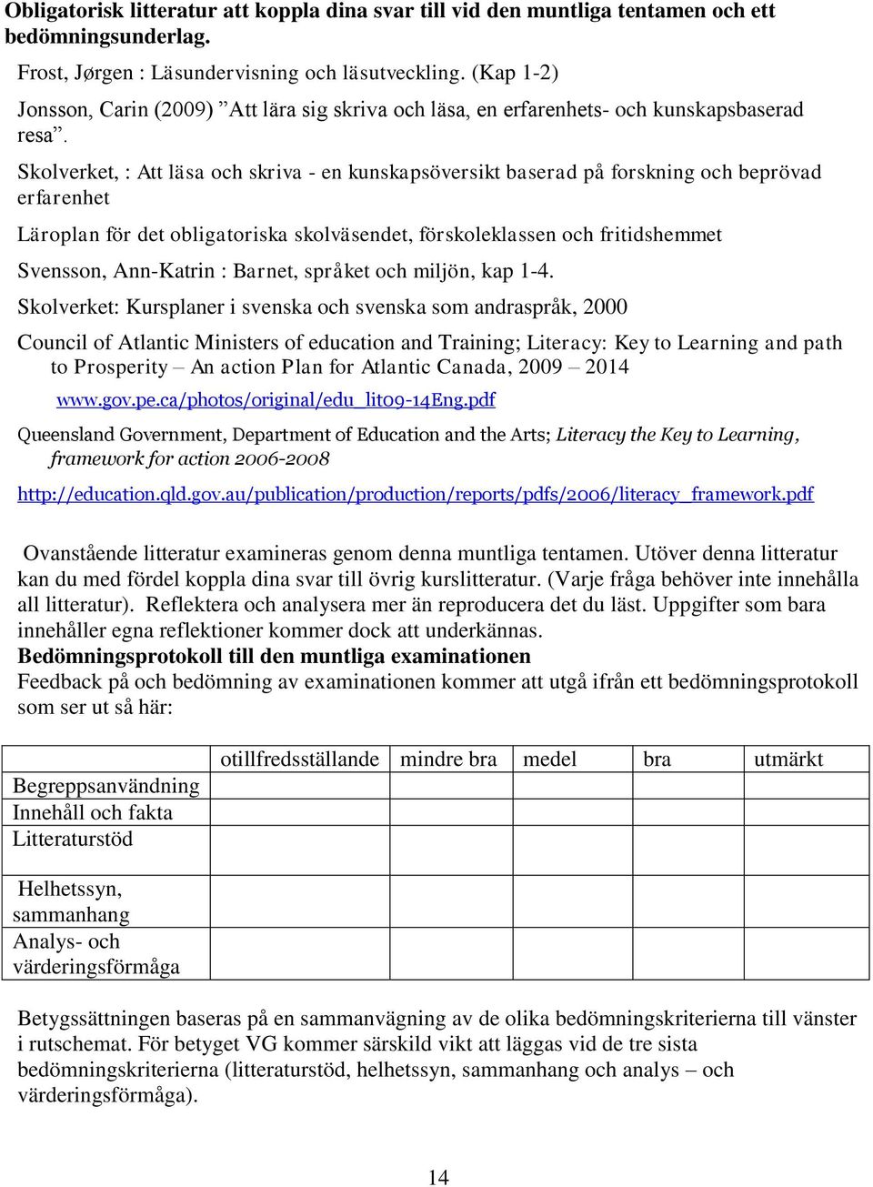 Skolverket, : Att läsa och skriva - en kunskapsöversikt baserad på forskning och beprövad erfarenhet Läroplan för det obligatoriska skolväsendet, förskoleklassen och fritidshemmet Svensson,