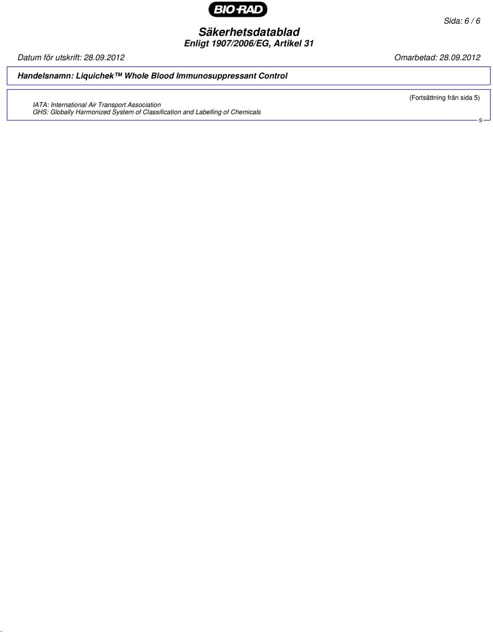 Globally Harmonized ystem of Classification