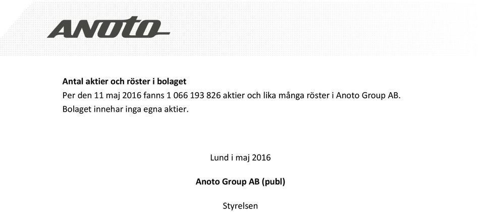 röster i Anoto Group AB.