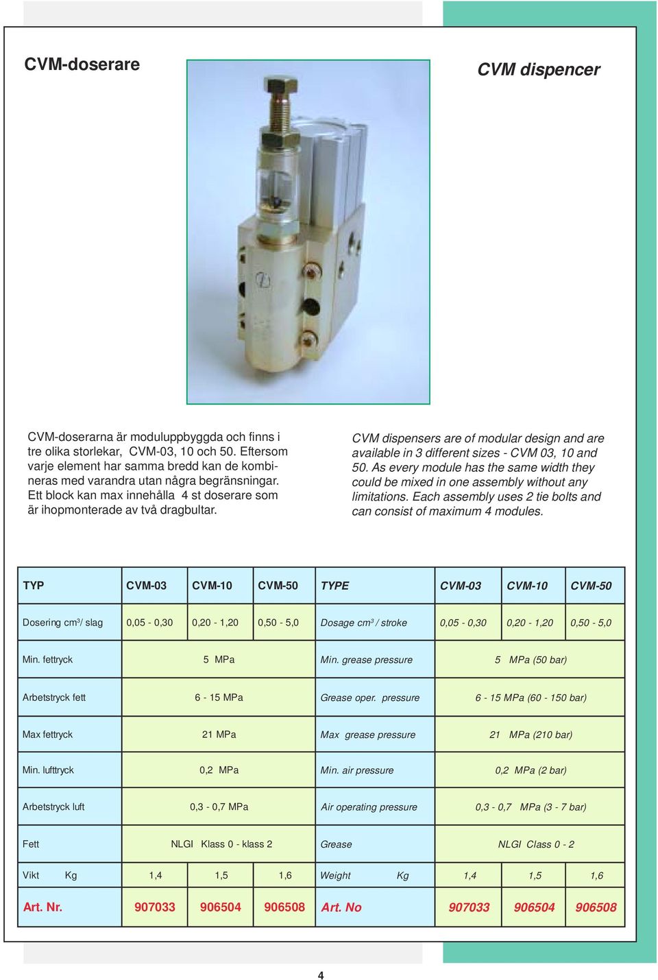 CVM dispensers are of modular design and are available in 3 different sizes - CVM 03, 10 and 50. As every module has the same width they could be mixed in one assembly without any limitations.