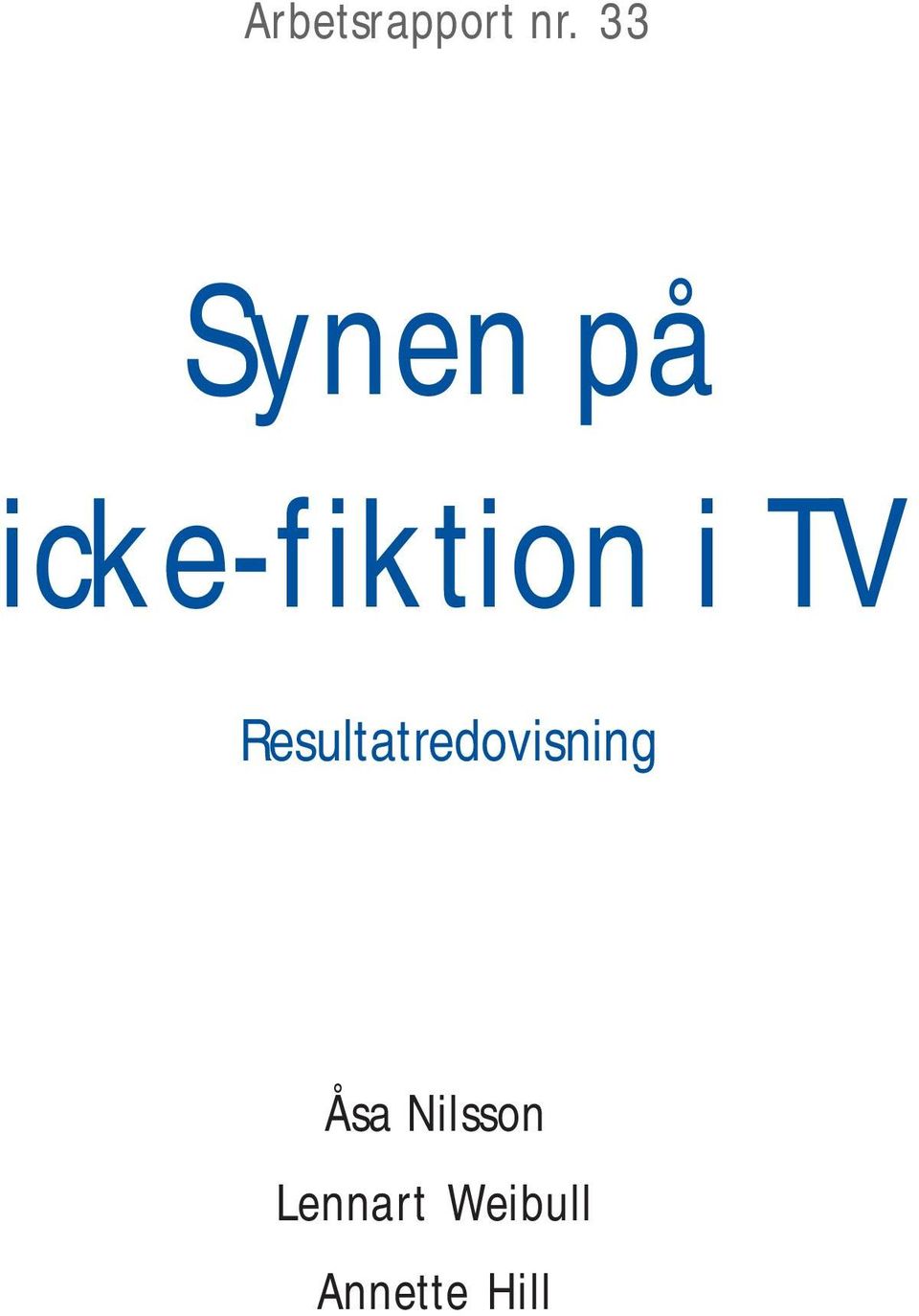TV Resultatredovisning Åsa