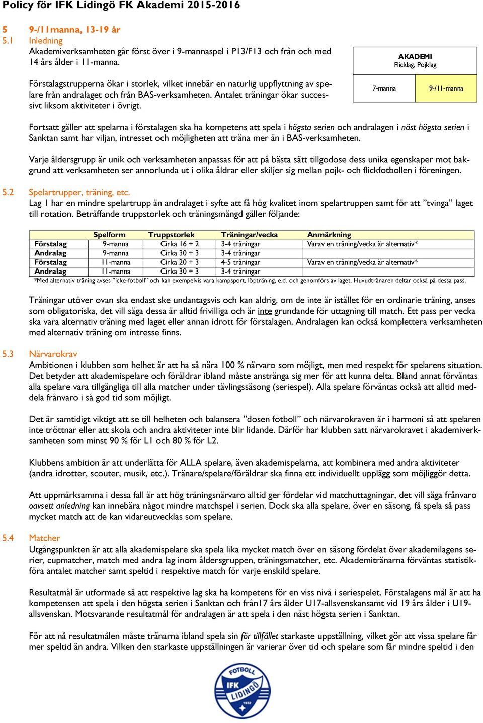 Antalet träningar ökar successivt liksom aktiviteter i övrigt.