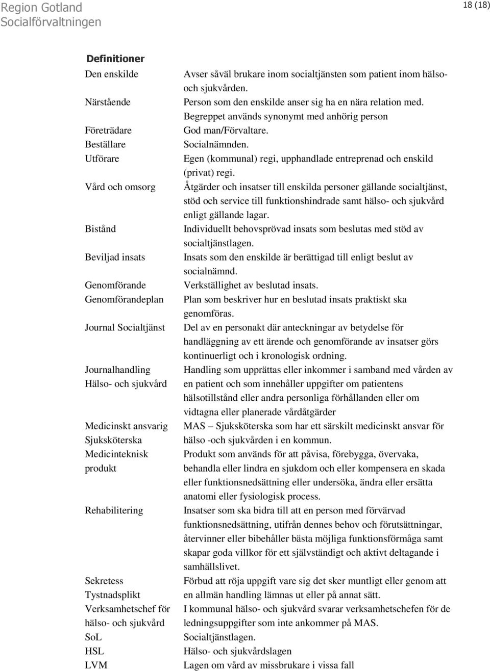 som patient inom hälsooch sjukvården. Person som den enskilde anser sig ha en nära relation med. Begreppet används synonymt med anhörig person God man/förvaltare. Socialnämnden.