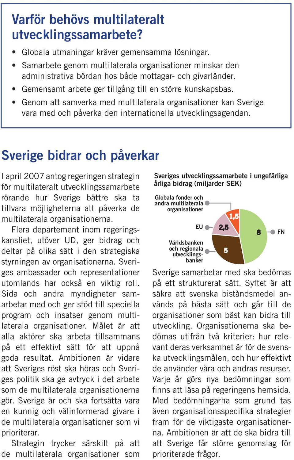 Genom att samverka med multilaterala organisationer kan Sverige vara med och påverka den internationella utvecklingsagendan.