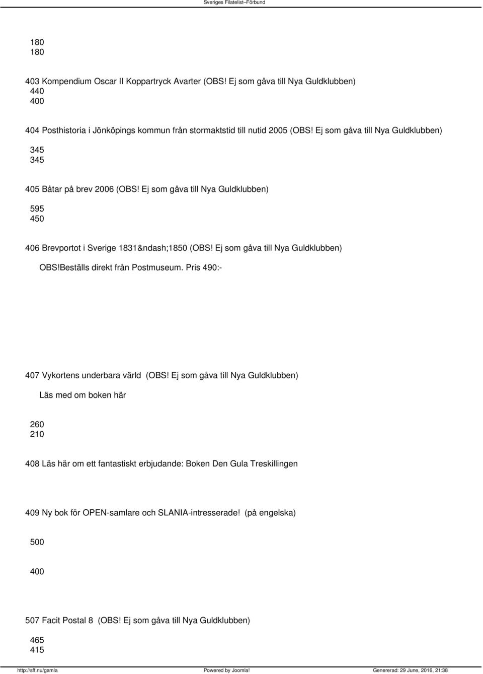 Ej som gåva till Nya Guldklubben) OBS!Beställs direkt från Postmuseum. Pris 490:- 407 Vykortens underbara värld (OBS!