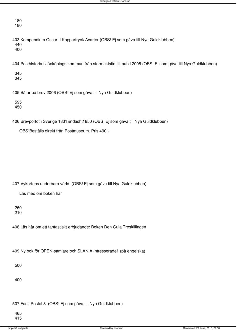 Ej som gåva till Nya Guldklubben) OBS!Beställs direkt från Postmuseum. Pris 490:- 407 Vykortens underbara värld (OBS!