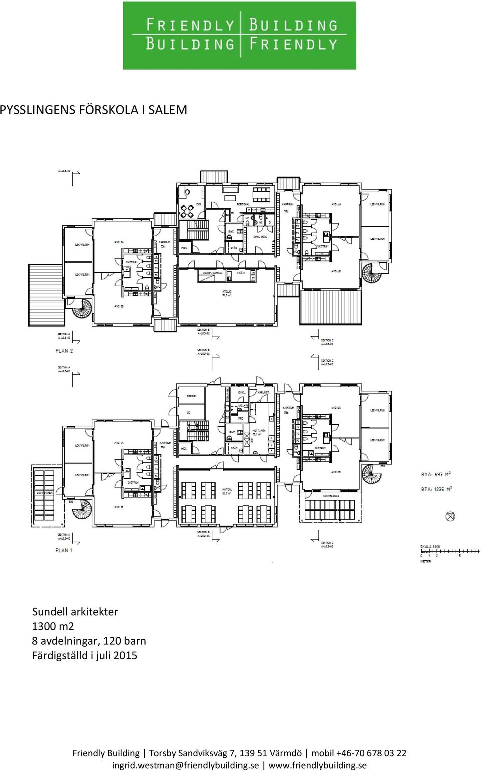 1300 m2 8 avdelningar,