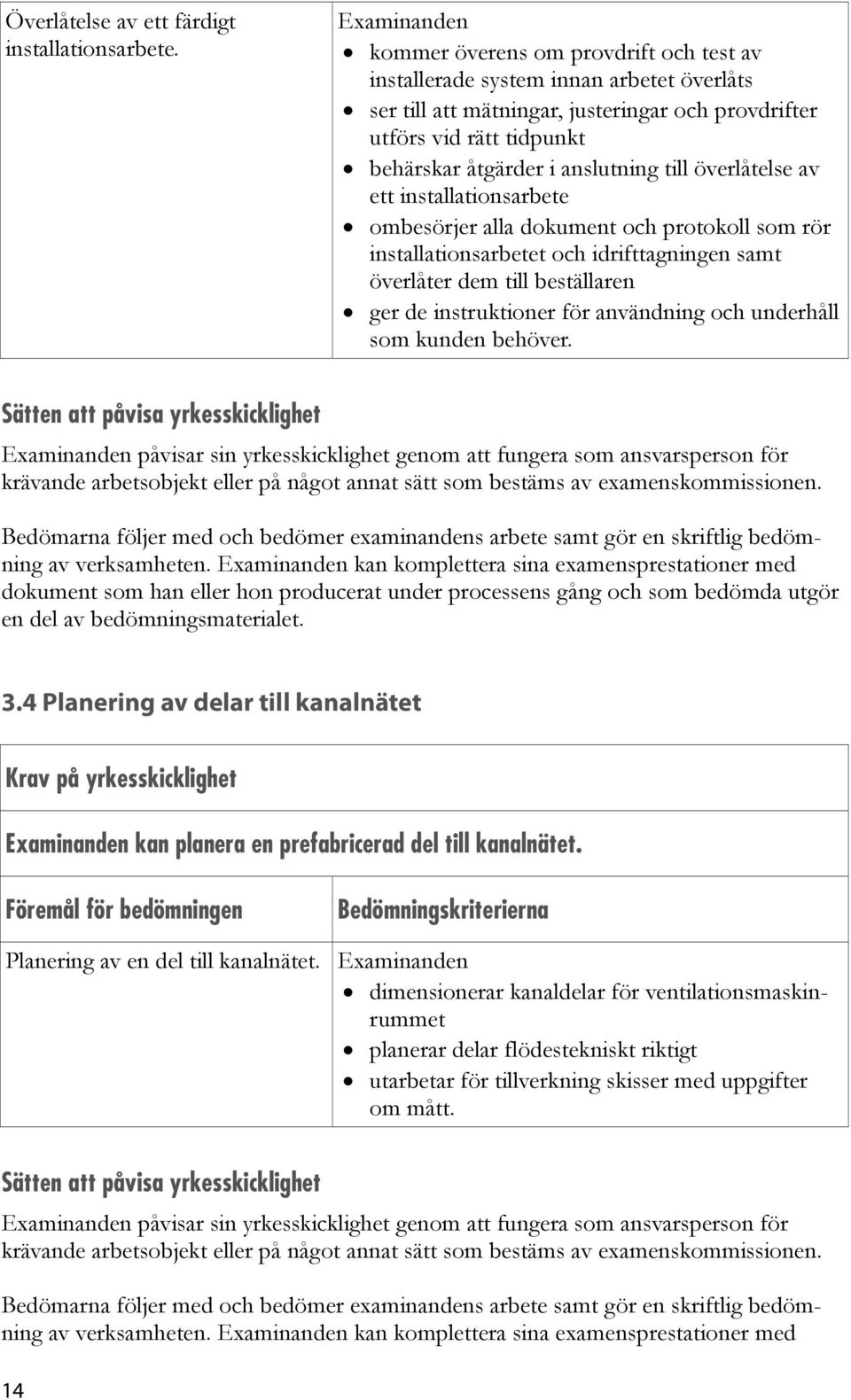 överlåtelse av ett installationsarbete ombesörjer alla dokument och protokoll som rör installationsarbetet och idrifttagningen samt överlåter dem till beställaren ger de instruktioner för användning