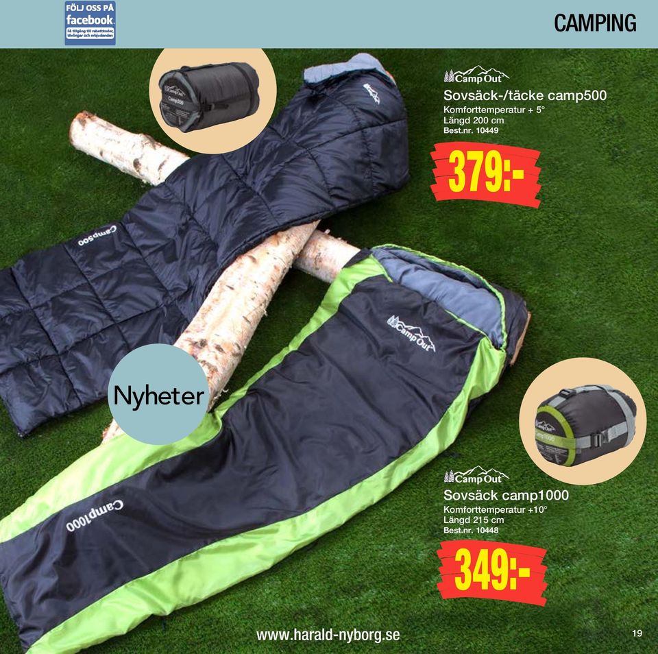 2299: CAMPING. Utrustning till camping, festival, picknick BARNSOVSÄCK CAMP1000 | Harald Nyborg