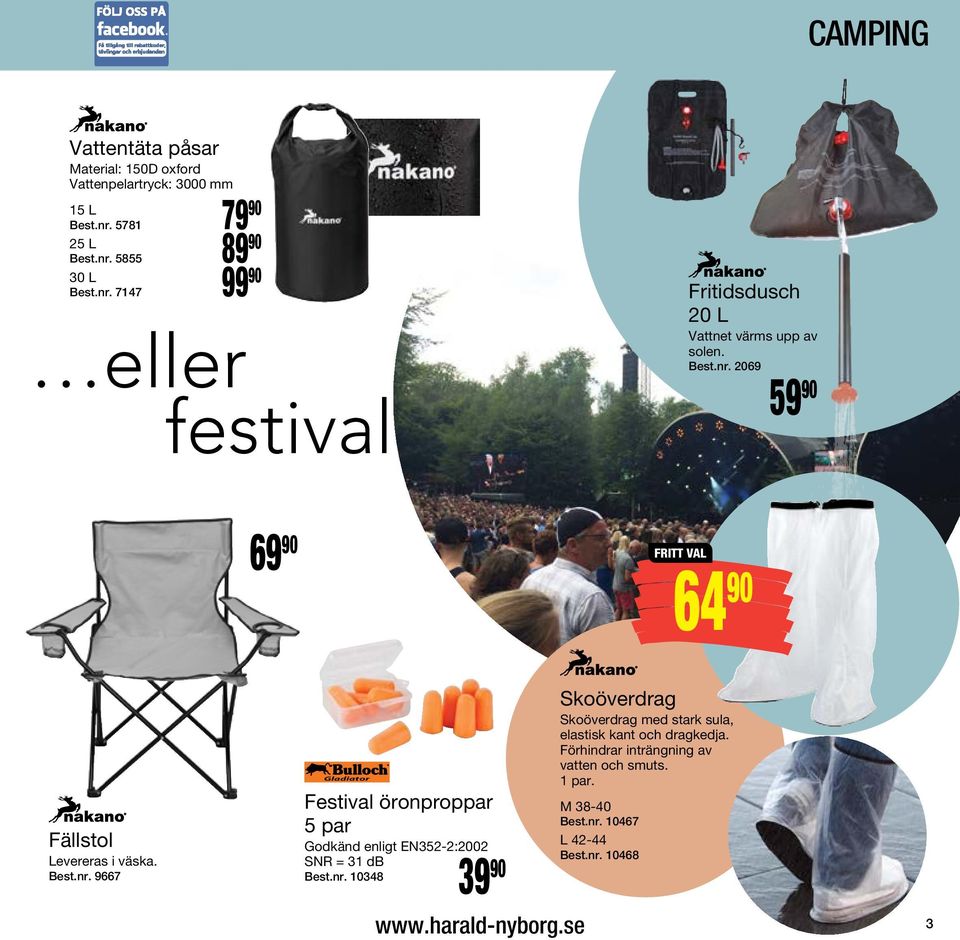 2299: CAMPING. Utrustning till camping, festival, picknick 2299: CAMPING. Utrustning till camping, festival, picknick