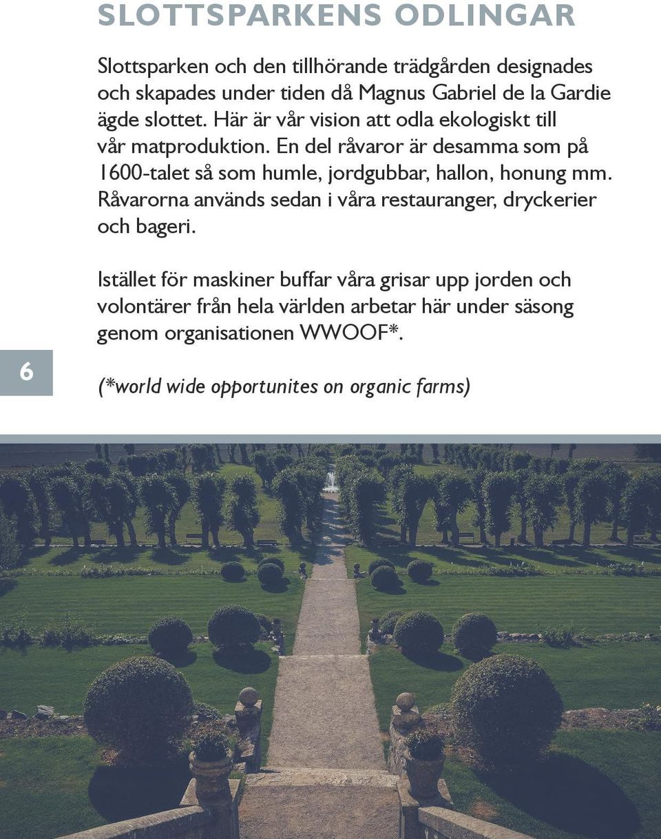 En del råvaror är desamma som på 1600-talet så som humle, jordgubbar, hallon, honung mm.