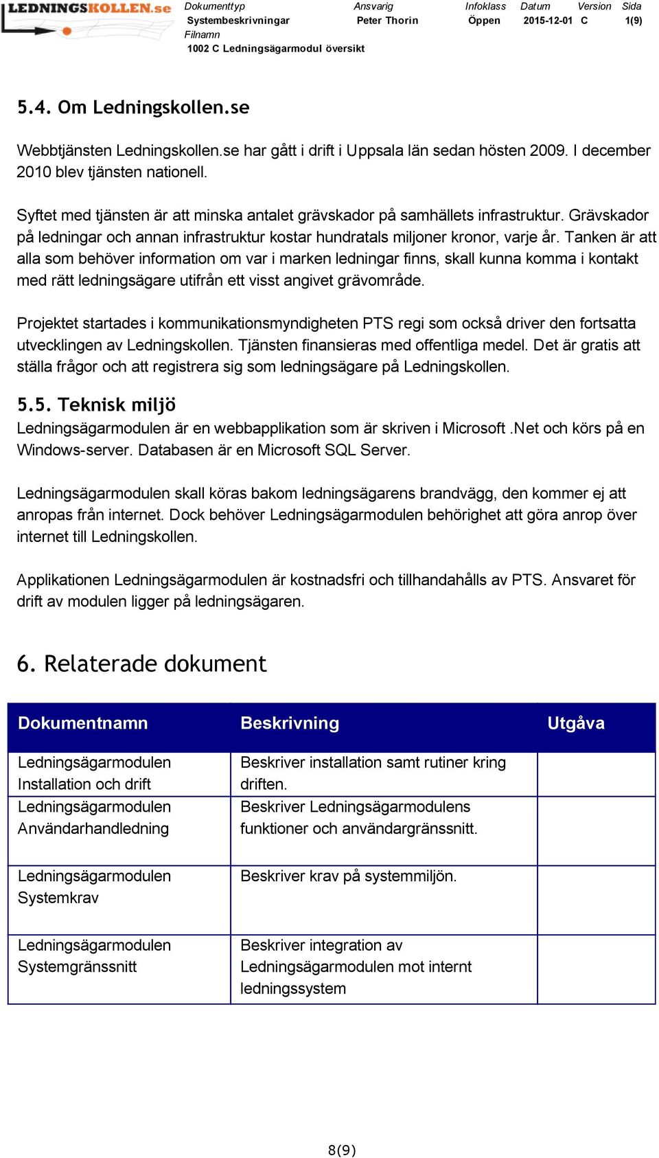 Tanken är att alla som behöver information om var i marken ledningar finns, skall kunna komma i kontakt med rätt ledningsägare utifrån ett visst angivet grävområde.