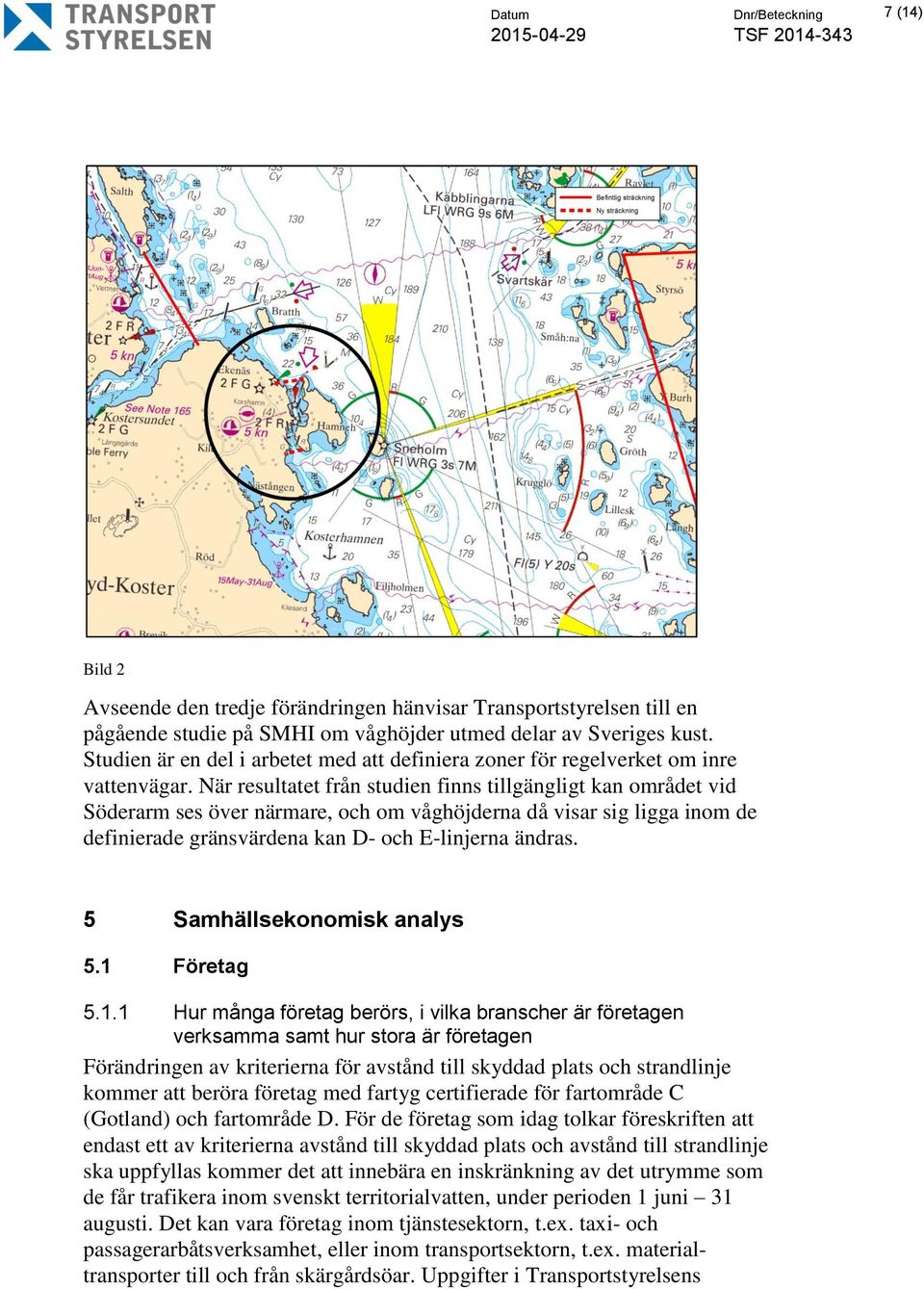När resultatet från studien finns tillgängligt kan området vid Söderarm ses över närmare, och om våghöjderna då visar sig ligga inom de definierade gränsvärdena kan D- och E-linjerna ändras.