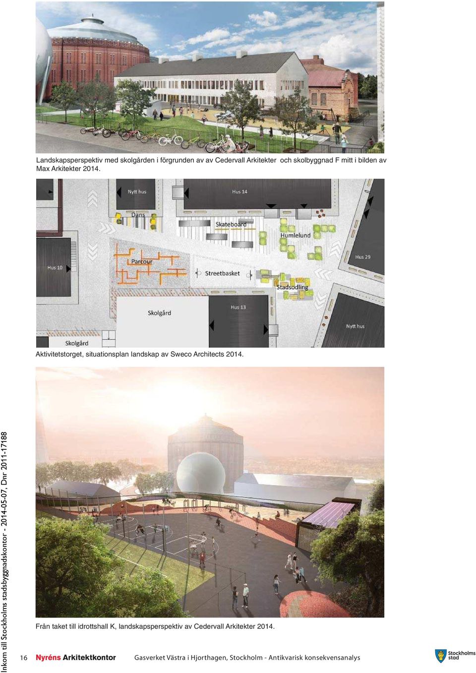 Aktivitetstorget, situationsplan landskap av Sweco Architects 2014.