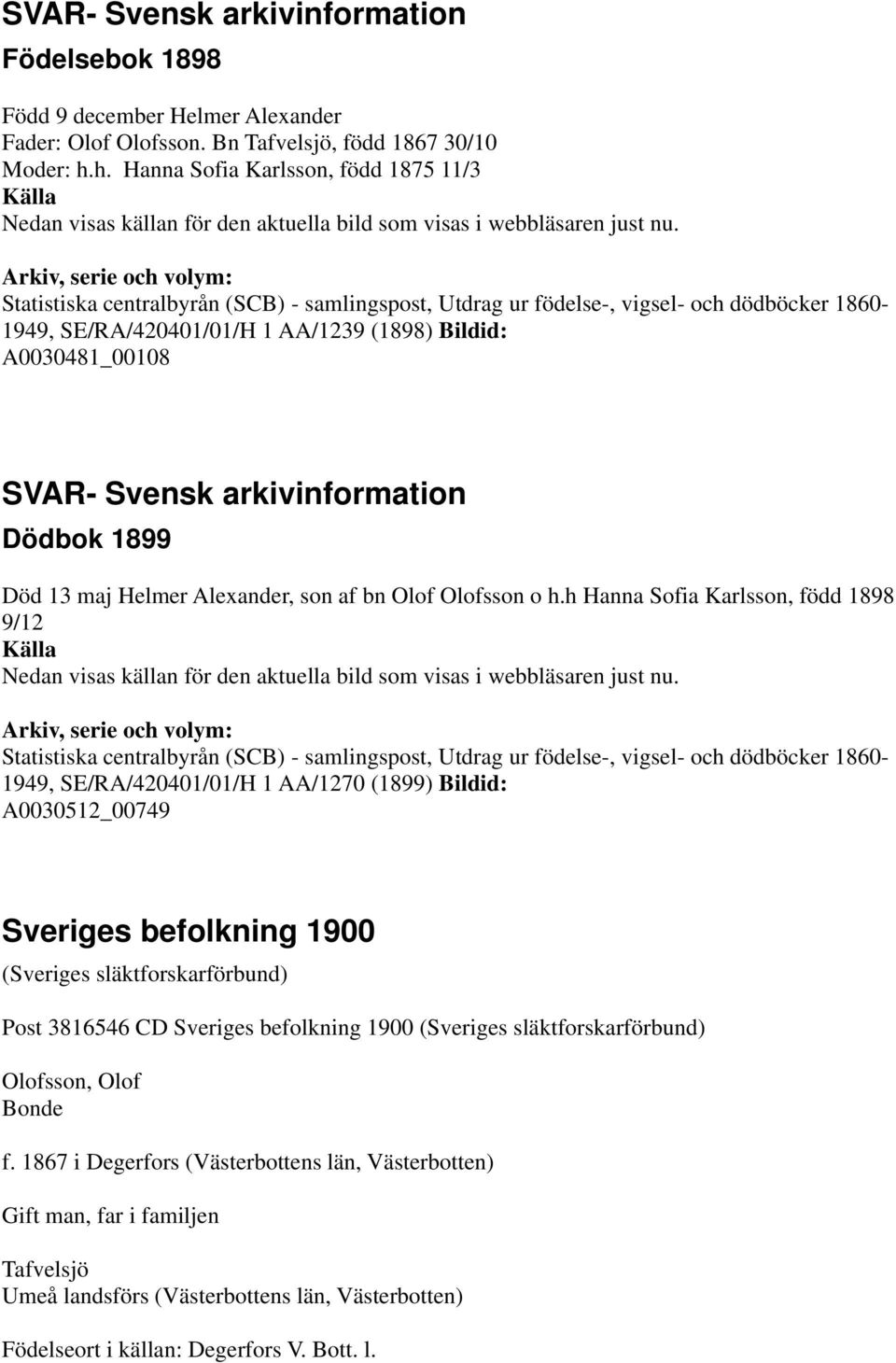 Olofsson o h.
